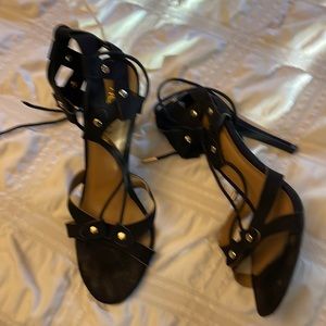 Beautiful black lace up heels